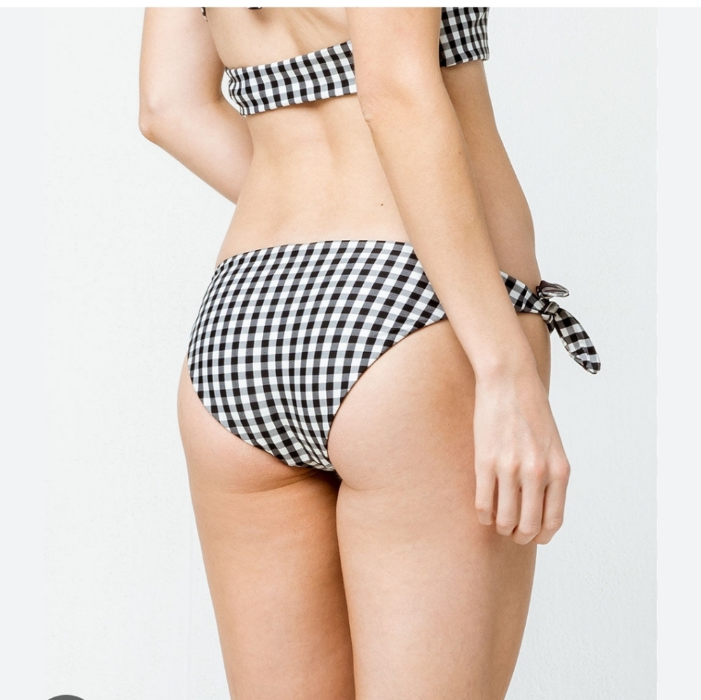 NWT VOLCOM PLAID ATTITUDE HIPSTR REVERSABLE BIKINI BOTTOM... Size Med  #6986